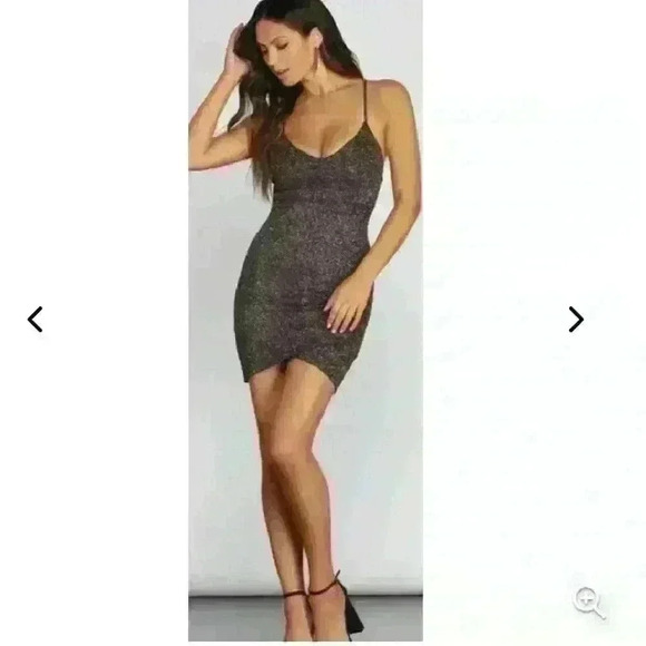 BLUE Lovely Day Sparkly Tight Spaghetti Strap Dress - Picture 7 of 15